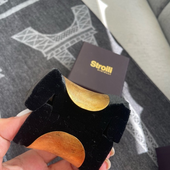 Vintage Italian cuff bracelet gold plated by Stroili - Picture 7 of 7